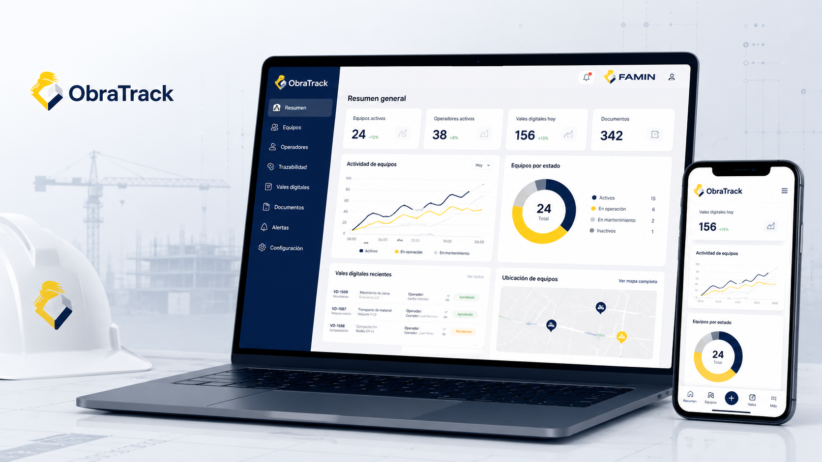 ObraTrack — plataforma de control operativo FAMIN